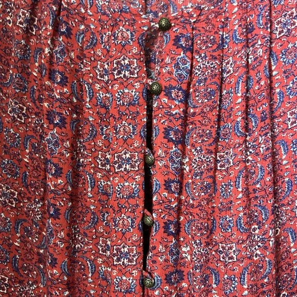 Boho Tapestry Print Peasant Blouse - Picture 9 of 11